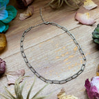 Silver Paperclip Chain Choker – 14” Adjustable Silver Plated Necklace | The Bijoux FAB
