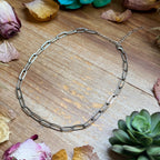 Silver Paperclip Chain Choker – 14” Adjustable Silver Plated Necklace | The Bijoux FAB
