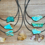 Flat Turquoise Necklace Sterling Silver Beads – 16” | The Bijoux FAB