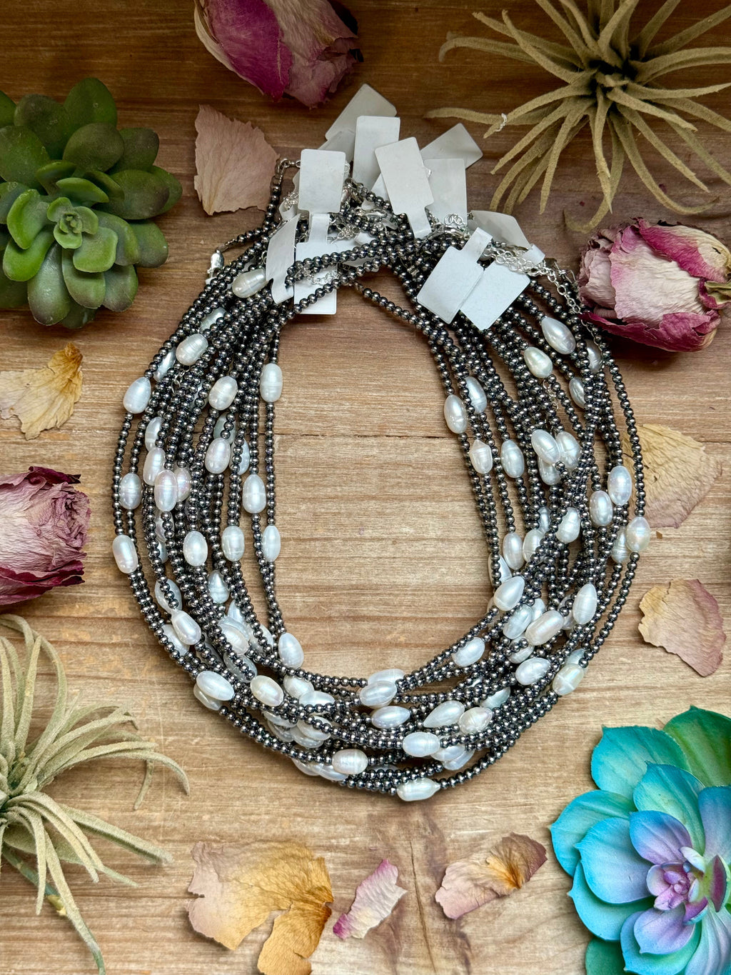 Freshwater Pearl Sterling Silver Bead Necklace – 16” | The Bijoux FAB