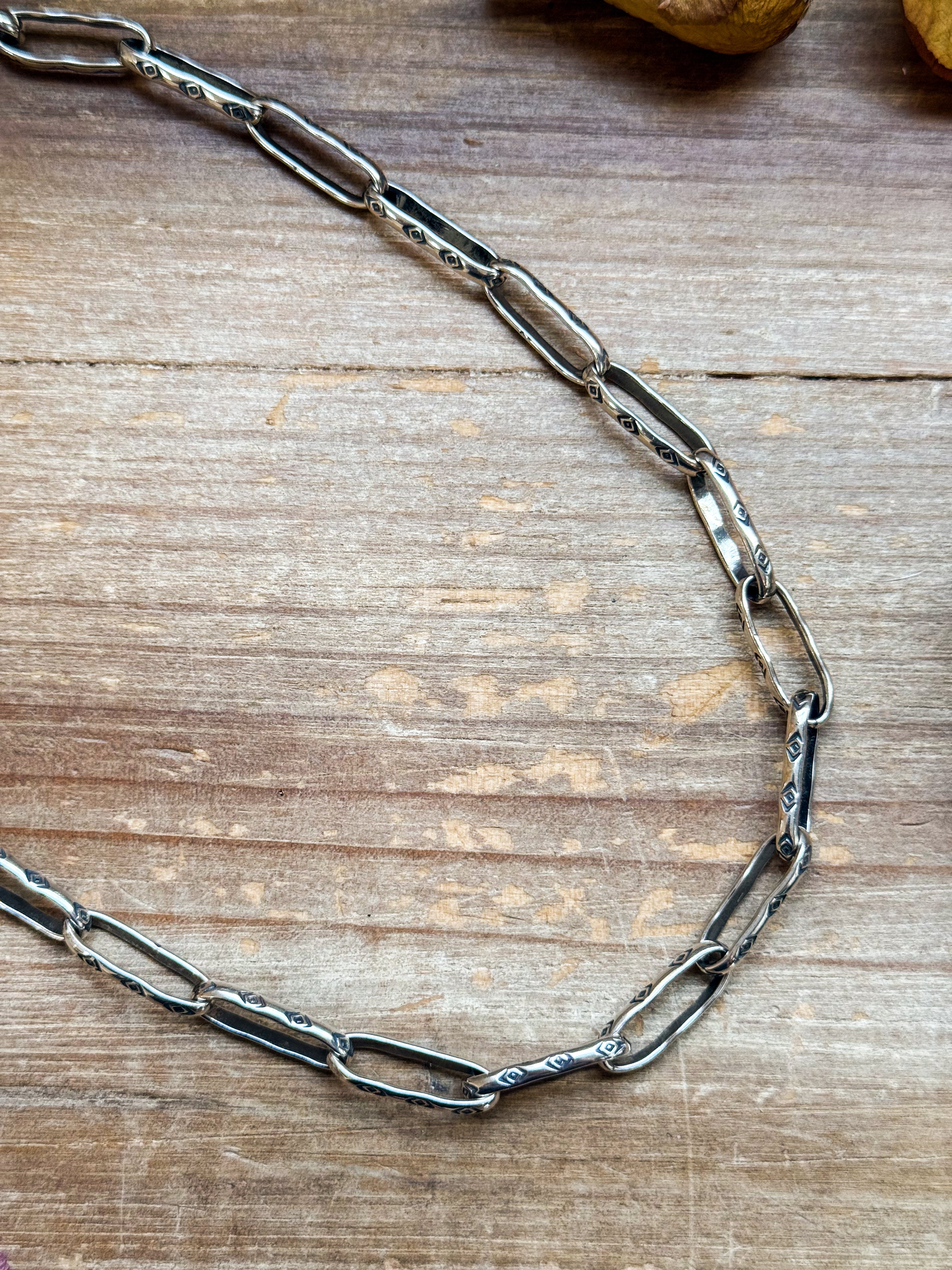 Sterling Silver Medicine Man Eye Paperclip Chain – 22” – Artist Jason Ogg