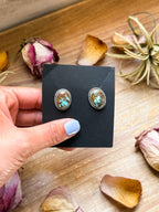 Sterling Silver Rising Phoenix Turquoise Stud Earrings