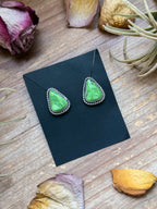 Carico Lake turquoise stud earrings sterling silver green blue stone