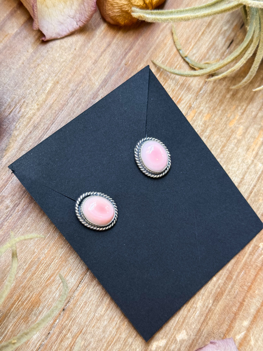 Pink Conch Sterling Silver Stud Earrings by Jason Ogg USA