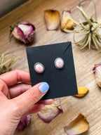 Pink Conch Sterling Silver Stud Earrings by Jason Ogg USA