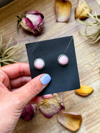 Sterling Silver Pink Conch Stud Earrings
