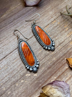 Sterling Silver Orange Spiny Oyster Dangle Earrings – Artist Shay Pfeiffer