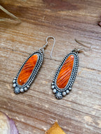 Sterling Silver Orange Spiny Oyster Dangle Earrings – Artist Shay Pfeiffer