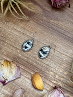 White Buffalo Stone Sterling Silver Dangle Earrings | Artist Jason Ogg