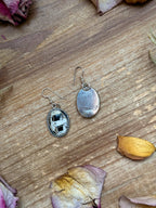 White Buffalo Stone Sterling Silver Dangle Earrings | Artist Jason Ogg