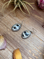 White Buffalo Stone Sterling Silver Dangle Earrings | Artist Jason Ogg