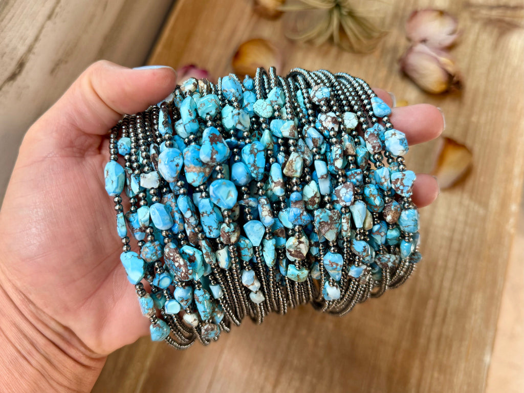 Golden Hills Turquoise & Sterling Pearl Necklace – 16" | The Bijoux FAB