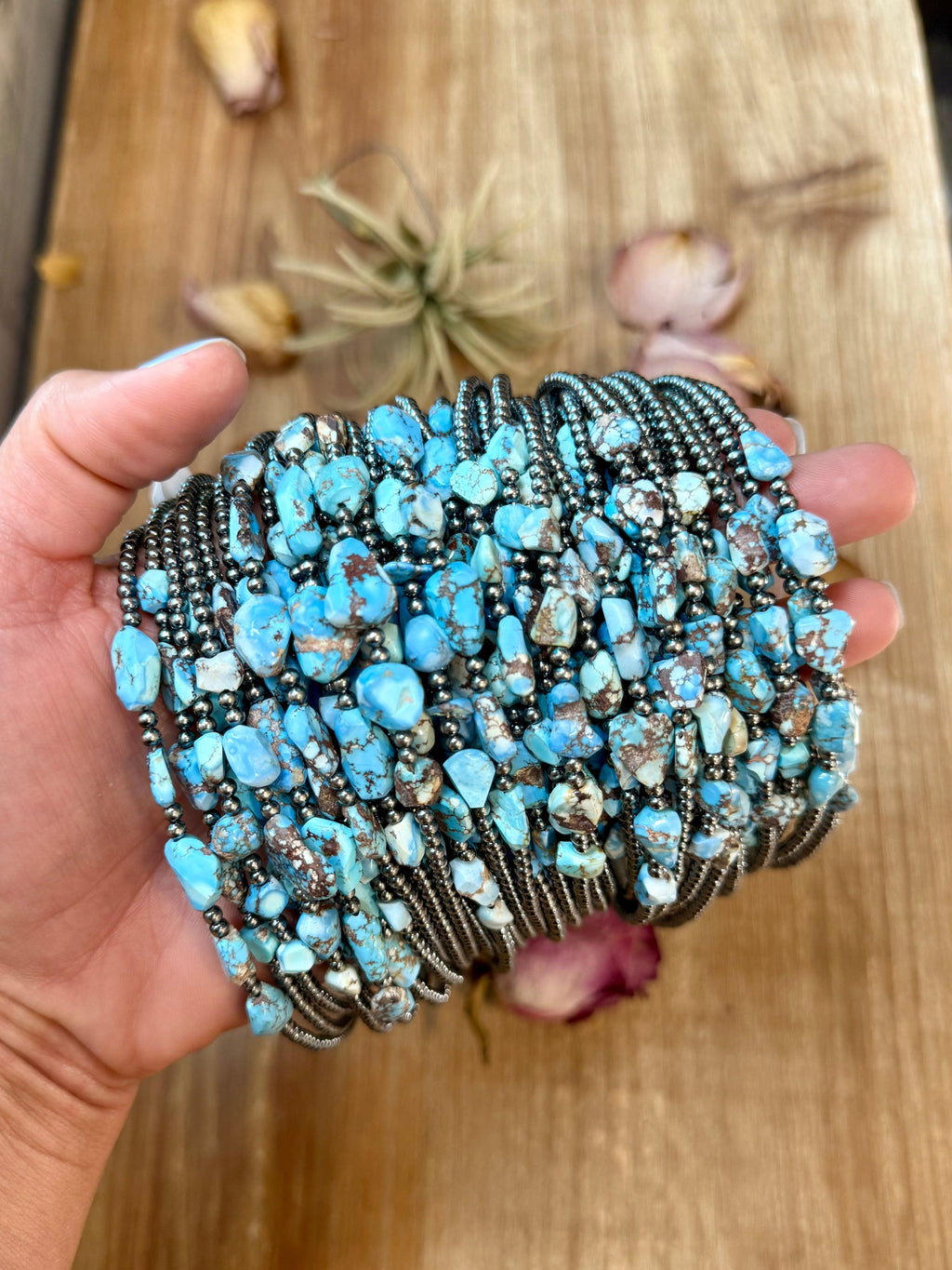 Golden Hills Turquoise & Sterling Pearl Necklace – 16" | The Bijoux FAB