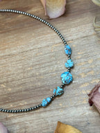 Golden Hills Turquoise & Sterling Pearl Necklace – 16" | The Bijoux FAB