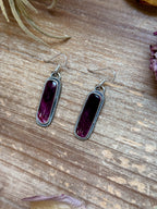 Sterling Silver Purple Spiny Oyster Earrings – Handmade Dangle Earrings by Jason Ogg