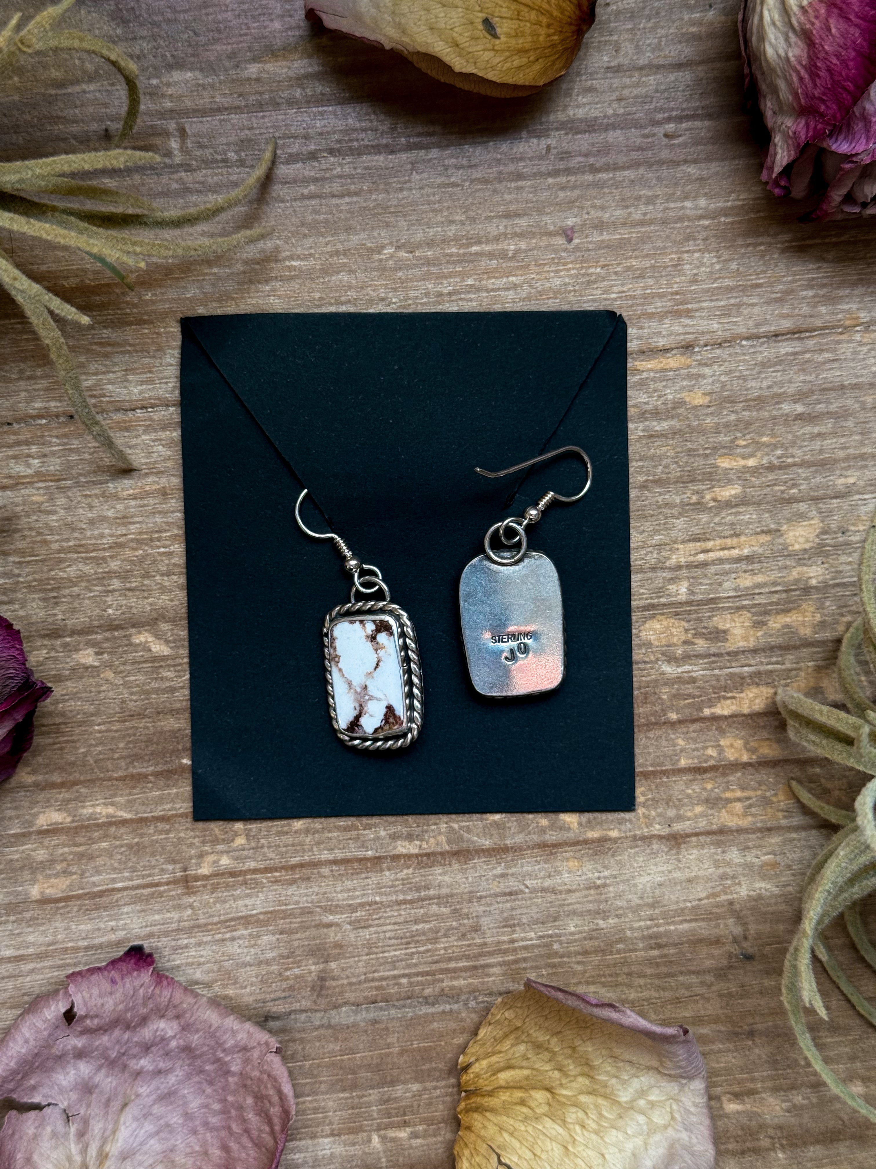 Wild Horse Jasper Sterling Silver Dangle Earrings | Artist Jason Ogg