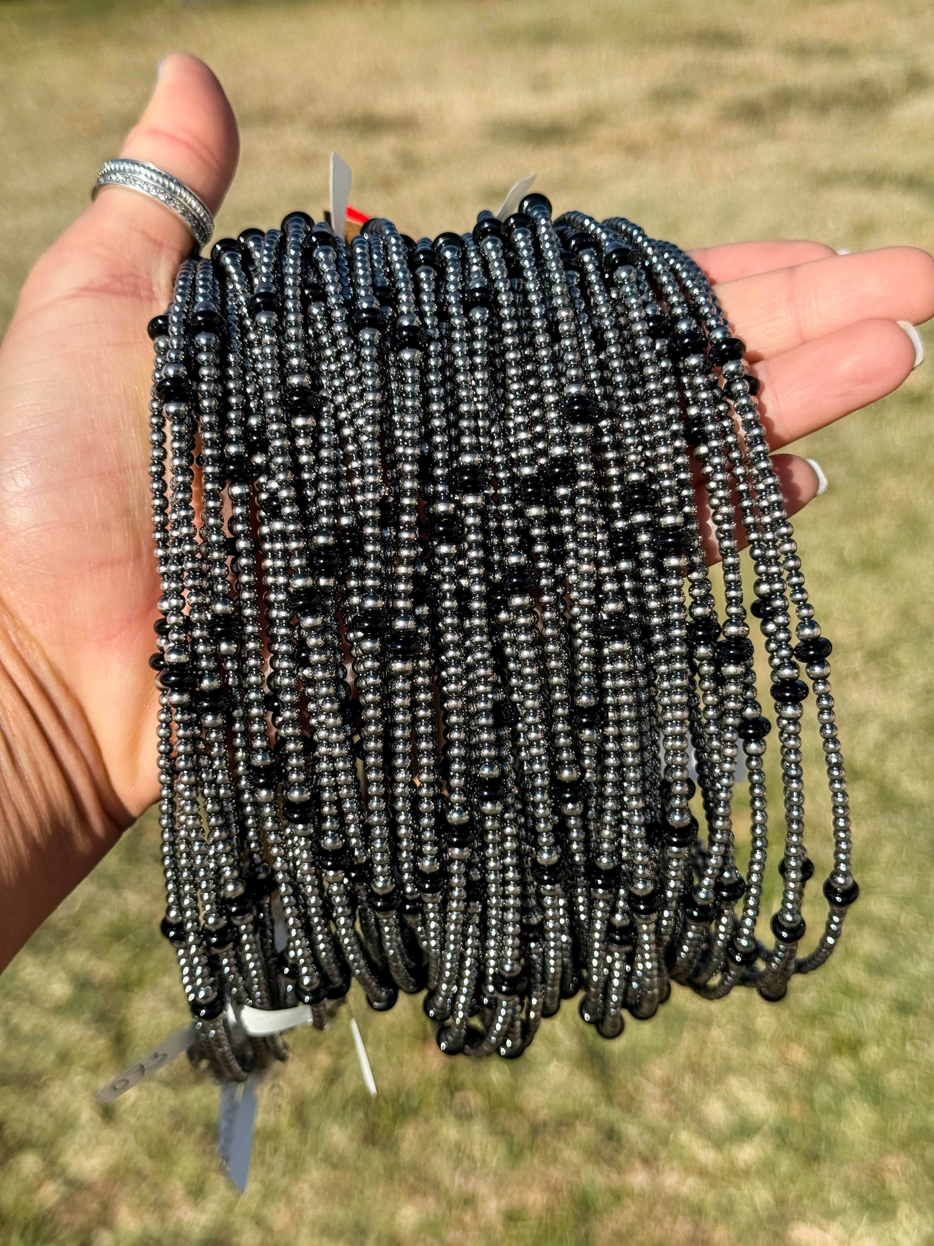Black Onyx & Sterling Silver Pearl Necklace – 15" | The Bijoux FAB