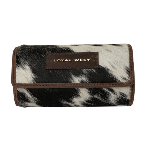 Canyon Jewellery Case - Black & White Cowhide