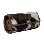 Canyon Jewellery Case - Black & White Cowhide