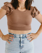 Ruffle Sleeve Halftee