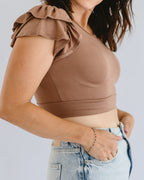 Ruffle Sleeve Halftee