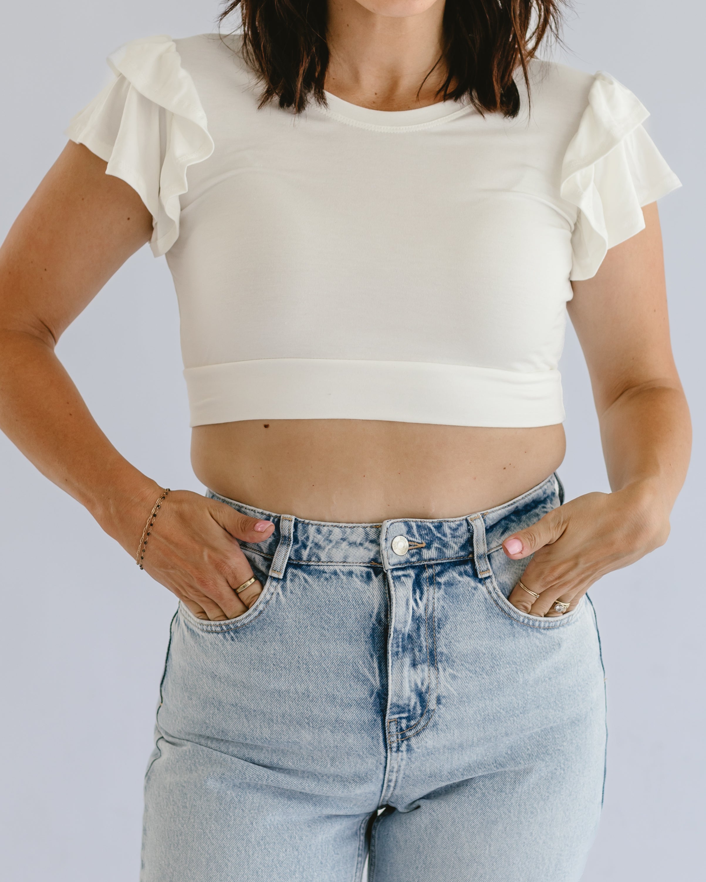 Ruffle Sleeve Halftee