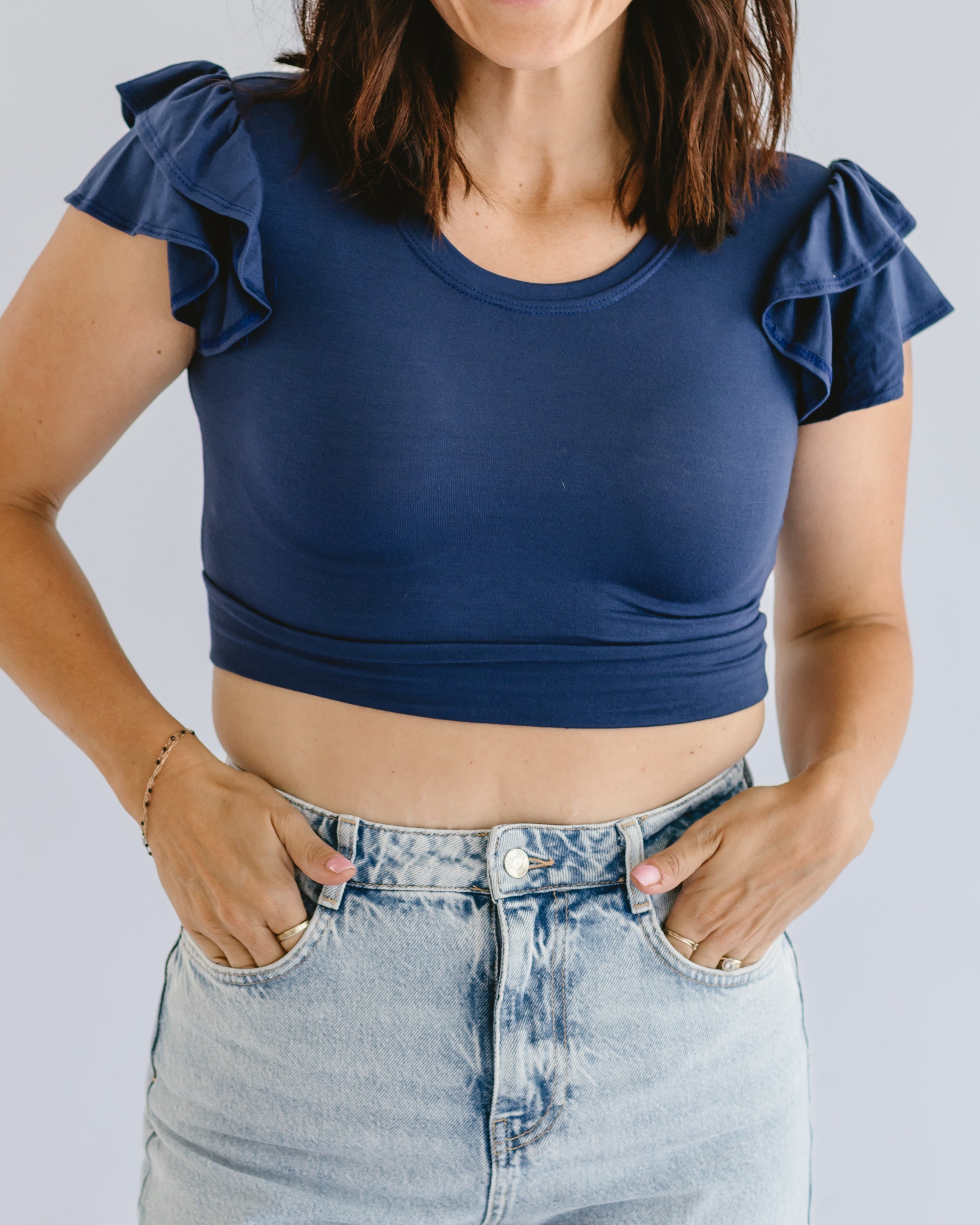 Ruffle Sleeve Halftee