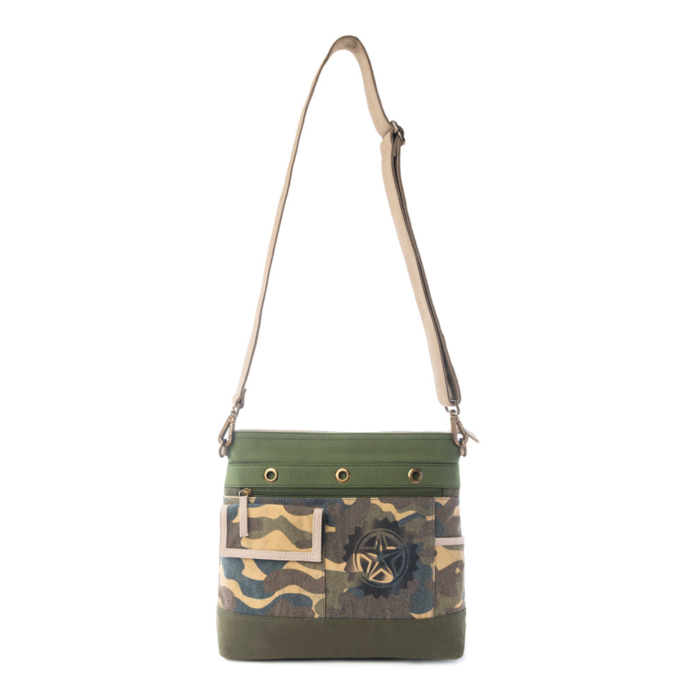 Myra Ranger's Day Crossbody Bag in Army Camo Green