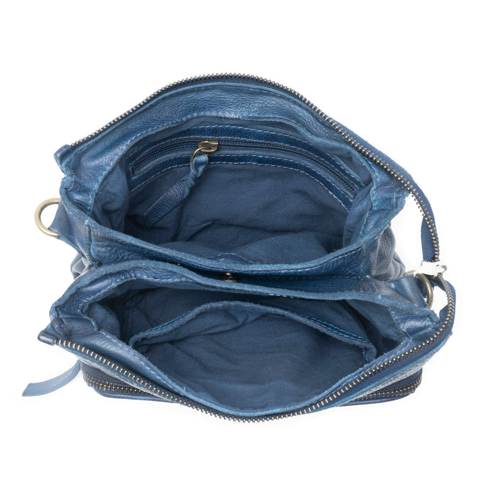 Mossveil Leather Bag in Blue
