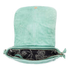 Western Scout Leather Crossbody Bag in Turquoise