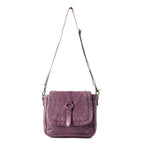 Western Scout Leather Crossbody Bag in Purple