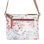 Myra Wildflower Trail Cotton & Leather Crossbody Bag in Spring Sand