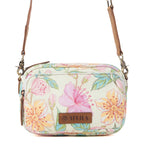 Myra Meadow Song Cotton & Leather Crossbody Bag in Lemon Blossom
