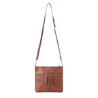 Myra Zidana El Paso Twin Veg Tanned Leather Crossbody Bag in Wildwood Red