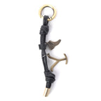 Myra Yellowstone Longhorn Leather Key Fob in Midnight Bridle