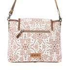 Myra Oakline Cotton & Leather Shoulder Bag in Mocha Beige