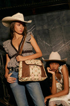 Myra Oakline Cotton & Leather Shoulder Bag in Oat Brown