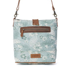 Myra Sagefield Cotton & Leather Shoulder Bag in Mint Brown