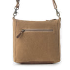 Myra Crestbloom Vintage Crossbody Bag for Women in navy with print detail