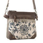 Myra Inkwild Vintage Crossbody Bag for Women in ivory with fringe detail