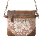 Myra Inkwild Vintage Crossbody Bag for Women in rust with fringe detail
