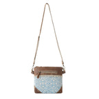 Myra Inkwild Vintage Crossbody Bag for Women in blue with fringe detail