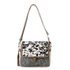 Myra Meadowhide Western Shoulder Bag for Women in Brown with hairon flap