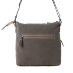 Myra Wildprint Trail Vintage Crossbody Bag for Women in olive with tile detail