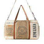 Myra Wandermark Vintage Traveller Bag for Men in olive with leather detail