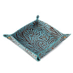 Myra Copperwind Leather Tray in Aqua