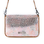 Myra Wild Print Leather Bag for Women in cream with textured detail and shoulder strap