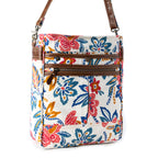Myra Folkflora upcycled canvas concealed Carry Bag for Women in white