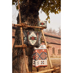 Myra Polos Aztec Canvas Tote for Women â€“ Tribal Print Body with Dual Leather Handles for Everyday Western Style