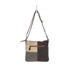 Myra Seeds of Love Crossbody Bag - Vintage Patch Leather Shoulder Bag with Zippered Pockets for Western Style